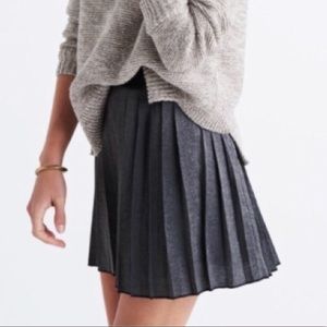 Madewell Dark Metallic Pleaded Mini Skirt
